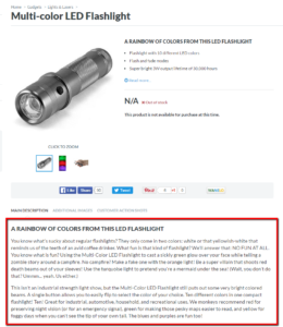 tone in product description